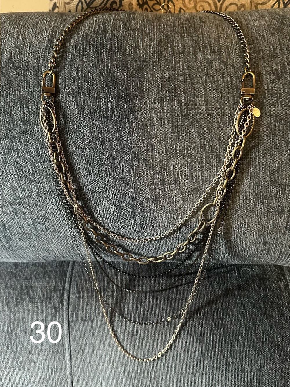 Cookie Lee Multi-Chain Layered Necklace in Mixed Metal Colors